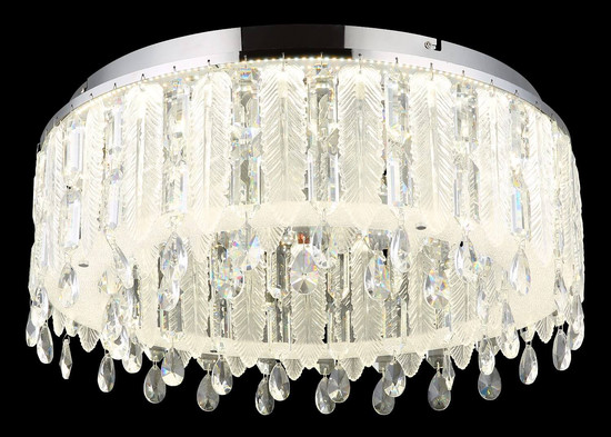 Globo LED Deckenleuchte Klunka 58W dimmbar Fernbedienung CCT warm-/tageslichtweiss Verchromt klar Metall K5 Kristalle Ø58,5cm