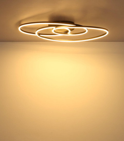 Globo LED Deckenleuchte Spira 24W warmweiss Schwarz matt Metall 68x25cm