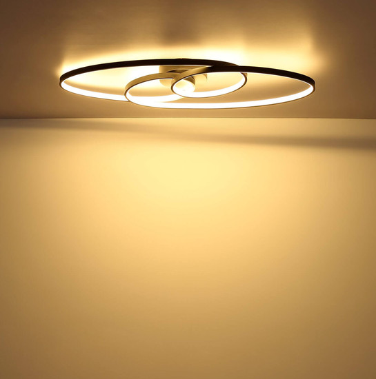 Globo LED Deckenleuchte Spira 40W warmweiss Schwarz matt Metall Aluminium 85x30cm