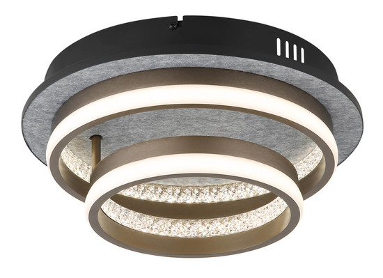 Globo Della LED Deckenleuchte 30W CCT Schwarz Matt, Metall Nachtlicht Memoryfunktion 14cm 67179D1