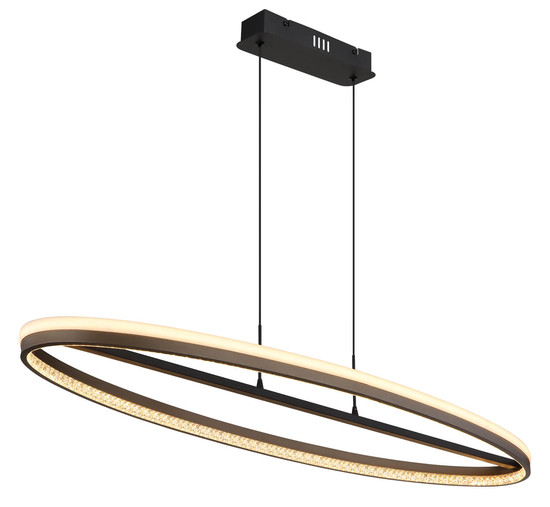 Globo Della LED Hängeleuchte 60W CCT Schwarz Matt, Metall Nachtlicht Memoryfunktion 150cm 67179H1