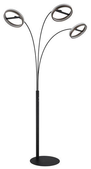 Globo Della LED Stehleuchte 48W CCT Schwarz Matt, Metall Memoryfunktion Ø23,8cm 67179S1