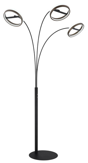 Globo Della LED Stehleuchte 48W CCT Schwarz Matt, Metall Memoryfunktion Ø23,8cm 67179S1