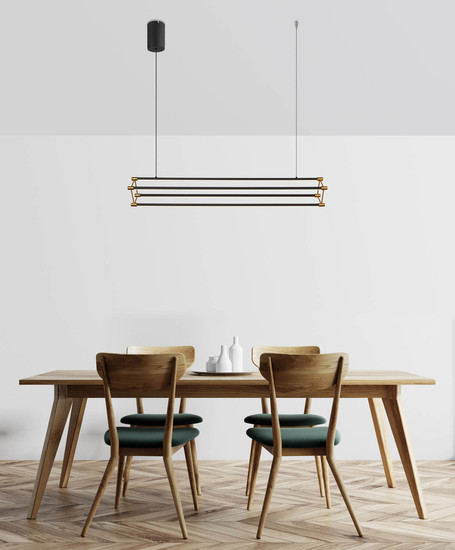 Globo Kayson LED Hängeleuchte 40W Warmweiß Schwarz Matt, Metall 150cm 67184-40