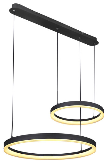 Globo Augusto LED Hängeleuchte 50W CCT Schwarz Matt, Metall Fernbedienung Nachtlicht Memoryfunktion 150cm 67189H1