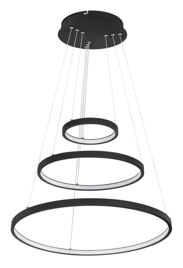 Globo Ralph LED Hängeleuchte 57W Warmweiß Schwarz Matt, Metall Memoryfunktion Ø51cm 67192-57B