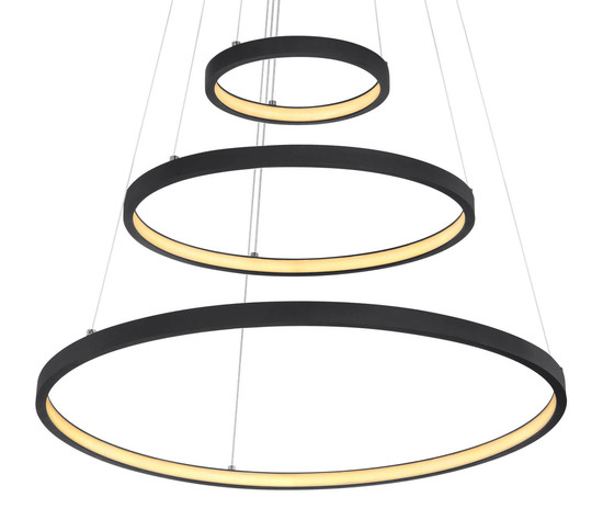 Globo Ralph LED Hängeleuchte 57W Warmweiß Schwarz Matt, Metall Memoryfunktion Ø51cm 67192-57B