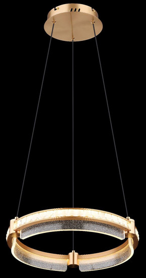 Globo LED Pendelleuchte Blondie 36W dimmbar Fernbedienung CCT warm-/tageslichtweiss Goldfarben klar Metall K5 Kristalle Ø40cm
