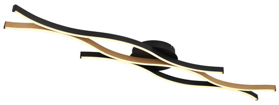 Globo Geronimo LED Deckenleuchte 35W Warmweiß Schwarz Matt, Metall 6cm 67206DW