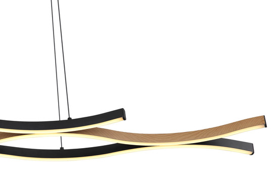 Globo Geronimo LED Hängeleuchte 35W Warmweiß Schwarz Matt, Metall 120cm 67206HW