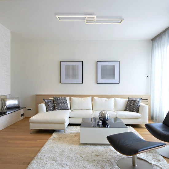 Globo Salmos LED Deckenleuchte 40W CCT Silbergrau, Metall Fernbedienung Nachtlicht Memoryfunktion 10cm 67209-45D