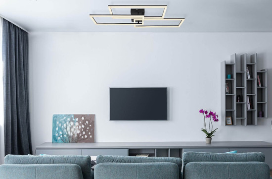 Globo LED Deckenleuchte Tiny 58W dimmbar Fernbedienung CCT warm-/tageslichtweiss Schwarz matt Metall 90x40cm