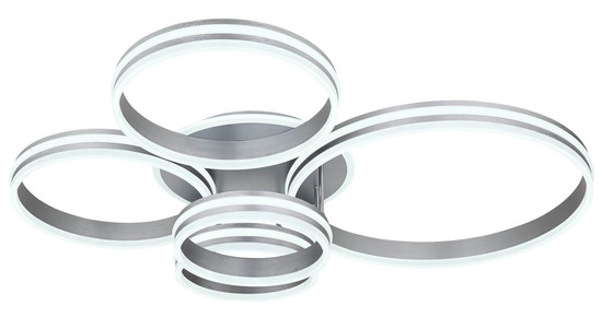 Globo Rubio LED Deckenleuchte 120W CCT Grau, Metall Fernbedienung Nachtlicht Memoryfunktion 20cm 67260-120