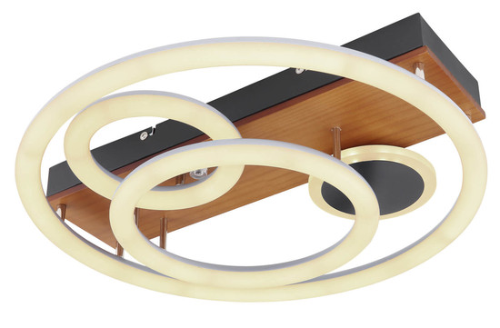 Globo Darryl LED Deckenleuchte 55W CCT Schwarz, Metall Fernbedienung Memoryfunktion 11cm 67265-55