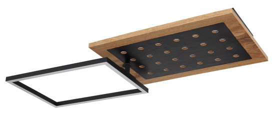 Globo Jimbo LED Deckenleuchte 24W Warmweiß Schwarz Matt, Metall Memoryfunktion 8,5cm 67267-24