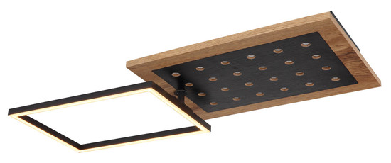 Globo Jimbo LED Deckenleuchte 24W Warmweiß Schwarz Matt, Metall Memoryfunktion 8,5cm 67267-24