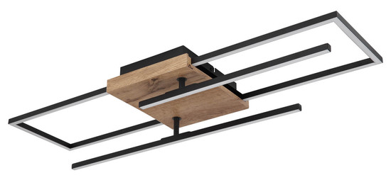 Globo Kendra LED Deckenleuchte 24W Warmweiß Schwarz Matt, Metall 12cm 67276-24