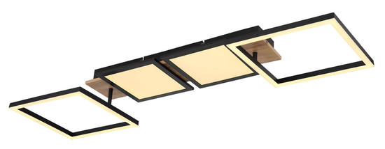 Globo Bossy LED Deckenleuchte 36W Warmweiß Schwarz Matt, Metall 11cm 67282-36