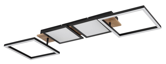 Globo Bossy LED Deckenleuchte 36W Warmweiß Schwarz Matt, Metall 11cm 67282-36