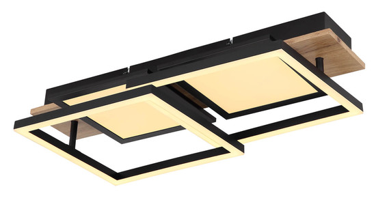 Globo Bossy LED Deckenleuchte 36W Warmweiß Schwarz Matt, Metall 11cm 67282-36