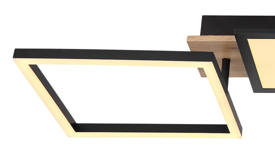 Globo Bossy LED Deckenleuchte 36W Warmweiß Schwarz Matt, Metall 11cm 67282-36