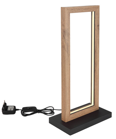 Globo Mandera LED Tischleuchte 12W Warmweiß Schwarz Matt, Metall 52,5cm 67287T