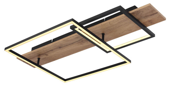 Globo Vanni LED Deckenleuchte 24W Warmweiß Schwarz Matt, Metall Memoryfunktion 10cm 67289D1