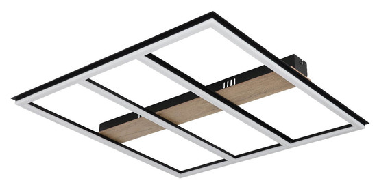 Globo LED Deckenleuchte Froomy 48W warmweiss Schwarz matt Metall 60x60cm