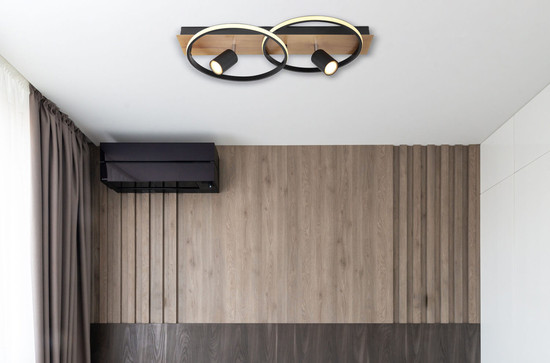 Globo Danny LED Deckenleuchte 36W Warmweiß Schwarz Matt, Metall Memoryfunktion Ø32cm 67309-36