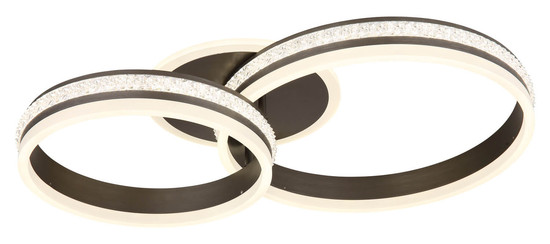 Globo Grouni LED Deckenleuchte 50W CCT Titanfarben Gebürstet, Metall Fernbedienung Nachtlicht Memoryfunktion 15cm 67314-50