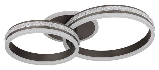 Globo Grouni LED Deckenleuchte 50W CCT Titanfarben Gebürstet, Metall Fernbedienung Nachtlicht Memoryfunktion 15cm 67314-50