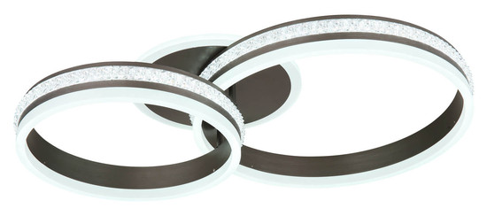 Globo Grouni LED Deckenleuchte 50W CCT Titanfarben Gebürstet, Metall Fernbedienung Nachtlicht Memoryfunktion 15cm 67314-50