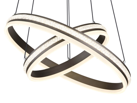 Globo Grouni LED Hängeleuchte 60W CCT Titanfarben Gebürstet, Metall Fernbedienung Nachtlicht Memoryfunktion 120cm 67314-60H