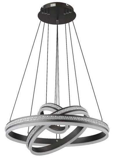Globo LED Pendelleuchte Grouni 70W dimmbar Fernbedienung CCT warm-/tageslichtweiss Titanfarben gebürstet Metall Aluminium Ø60cm