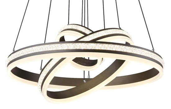 Globo LED Pendelleuchte Grouni 70W dimmbar Fernbedienung CCT warm-/tageslichtweiss Titanfarben gebürstet Metall Aluminium Ø60cm