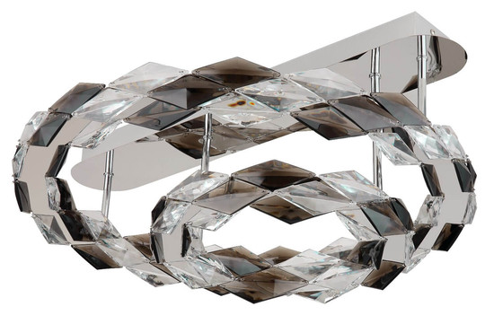 Globo LED Deckenleuchte Karilion 40W neutralweiss Verchromt rauchfarben Metall Acrylkristalle Ø55cm