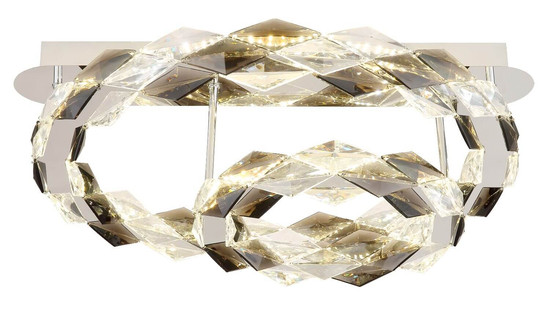 Globo LED Deckenleuchte Karilion 40W neutralweiss Verchromt rauchfarben Metall Acrylkristalle Ø55cm