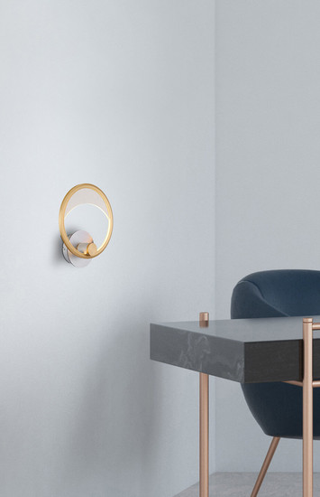 Globo Umbra LED Wandleuchte 16W Warmweiß Silberfarben, Aluminium Gebürstet Ø29cm 67333-16W