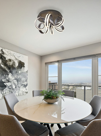 Globo Kuni LED Deckenleuchte 35W CCT Grau Dunkel, Metall Fernbedienung Nachtlicht Memoryfunktion 25cm 67335-40