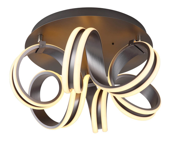 Globo Kuni LED Deckenleuchte 35W CCT Grau Dunkel, Metall Fernbedienung Nachtlicht Memoryfunktion 25cm 67335-40