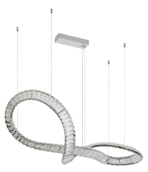 Globo LED Pendelleuchte Neil 72W dimmbar Fernbedienung CCT warm-/tageslichtweiss Verchromt klar Metall K5 Kristalle 120x110cm