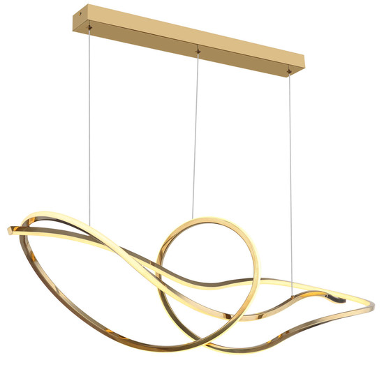 Globo Iduna LED Hängeleuchte 69W CCT Goldfarben, Metall Fernbedienung Nachtlicht Memoryfunktion 120cm 67340G