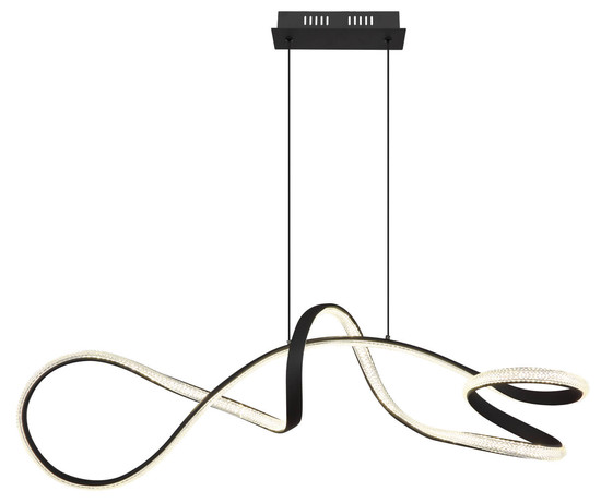 Globo Swirl LED Hängeleuchte 40W Neutralweiß Schwarz Matt, Metall 120cm 67341S