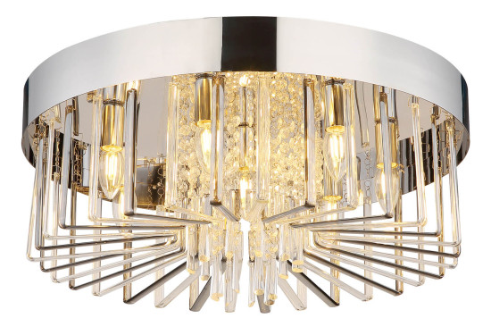 Globo Kirina E14 Deckenleuchte 8-fach 40W Verchromt, Metall Ø60cm 67343
