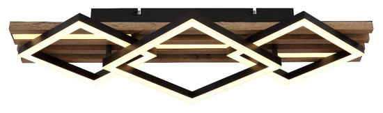 Globo LED Deckenleuchte Obrien 24W warmweiss + E14 Schwarz matt Metall 61x31cm