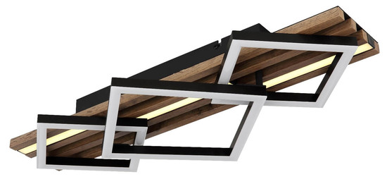 Globo LED Deckenleuchte Obrien 24W warmweiss + E14 Schwarz matt Metall 61x31cm
