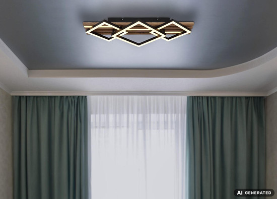 Globo LED Deckenleuchte Obrien 24W warmweiss + E14 Schwarz matt Metall 61x31cm