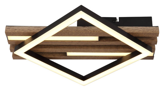 Globo Obrien LED Deckenleuchte 19W Warmweiß Schwarz Matt, Metall Memoryfunktion 7,5cm 67344D