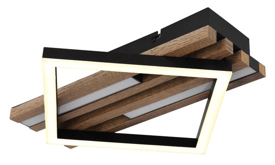 Globo Obrien LED Deckenleuchte 19W Warmweiß Schwarz Matt, Metall Memoryfunktion 7,5cm 67344D