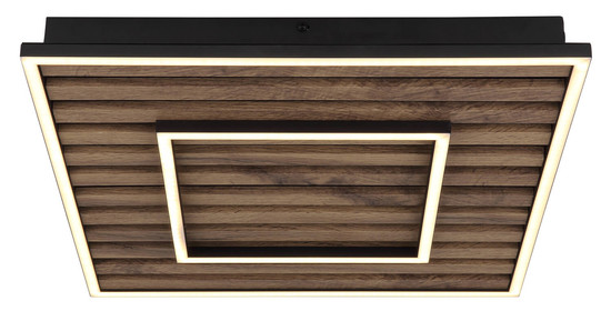 Globo Woody LED Deckenleuchte 36W Warmweiß Schwarz Matt, Metall Memoryfunktion 6cm 67345D1